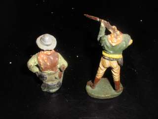 Two Antique Elastolin Toy Soldiers with Gun Rifle one missing head 2 1 