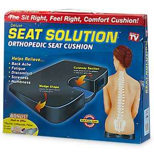 DELUXE SEAT SOLUTION ORTHOPEDIC CUSHION BACK ACHE PADS  