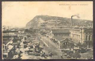 Spain Postcard Barcelona, Aduana Y Montjuich, Panoramic View, To 