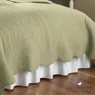 Green Sage Solid Queen Quilt Bed Bedroom Bedding Set  