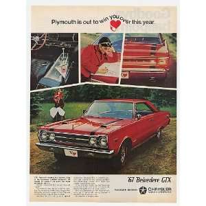  1967 Red Plymouth Belvedere GTX Print Ad (19745)