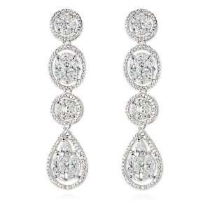  I Lovette CZ Pave Set 4 Stones Envy Earrings Jewelry