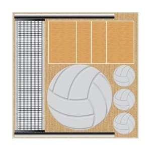 Reminisce Real Sports Cardstock Stickers 12X12 Sheet Volleyball RS 