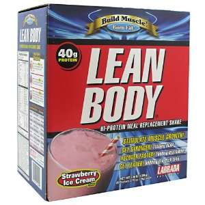   Nutrition Lean Body Strawberry Ice Cream 20 Packs Meal Replacements