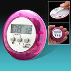 Round Shaped Purple LCD Digital Time Count Up Down Clip Timer