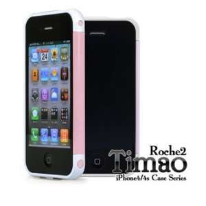  ROCHE2 TIMAO BUMPER CASE for iPhone4/4S WHITE/LIGHT PINK 