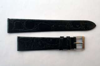 18mm Genuine Crocodile Skin Watch band Black ITALY  