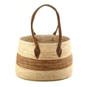   Market Basket with Handles   Brown   Fair Trade: Home & Kitchen
