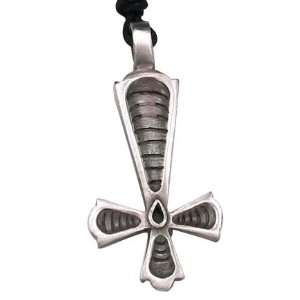  Goth Punk Inverted Cross Pewter Pendant Necklace: Jewelry