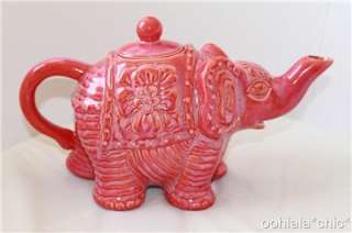 CALYPSO ST. BARTH for Target Elephant Floral Teapot Tea Pot Vase Coral 