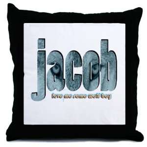  Jacob Wolf Boy Jacob black Throw Pillow by 