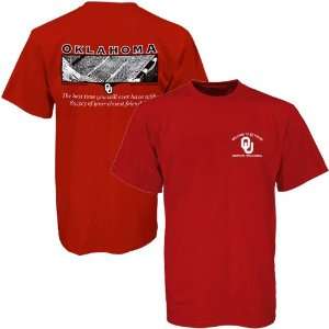  NCAA Oklahoma Sooners Crimson Stadium T shirt: Sports 