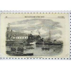  Launch Queens Gun Boat 1856 Hardy Bristol Ship Print