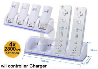 Charger Dock + 2800mAh Ni MH Rechargeable Battery For Nintendo Wii 