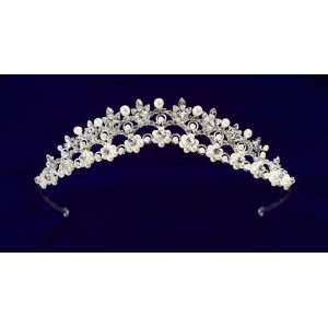  Pearl Flower Rhinestone Tiara: Beauty