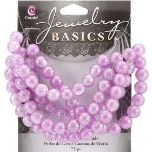 Jewelry Basics Glass Beads 8mm 75/Pkg Lavender Round 