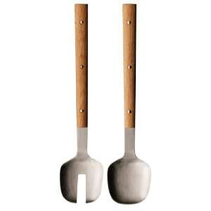  Sagaform Stainless Steel with Oak Handles Salad Utensils 