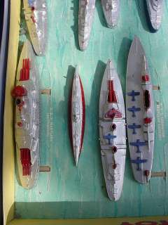 Tootsietoy 5700 Battleship Fleet Set, Box, Insert Clean Submarine 