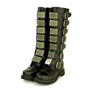 NEW Steampunk Industrial Combat Gothic Biker Mens Knee High Boots Size 