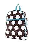 BELVAH QUILTED BROWN AND TURQUOISE JUMBO DOTS ZIPPERED MEDIUM 