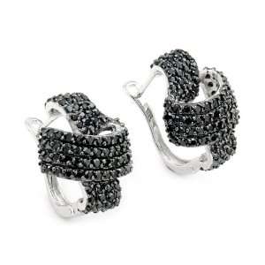  Pave Black Cz Knot Shape Earring Jewelry