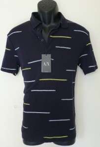 Armani Exchange men polo dash shirt blue navy golf t shirt sport 