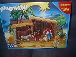 PLAYMOBIL 5958 CHILDRENS NATIVITY MANGER W/STABLE NEW  