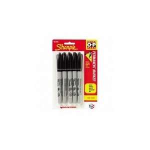   Fine Point Permanent Marker   Black Ink   5 / Pa: Office Products