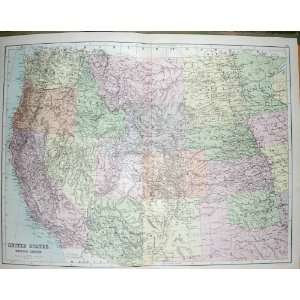  BLACKS MAP 1890 UNITED STATES AMERICA BARTHOLOMEW