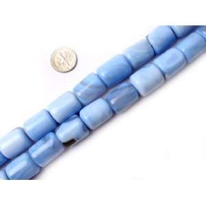  15x20mm Column Gemstone blue Agate bead strand 15 