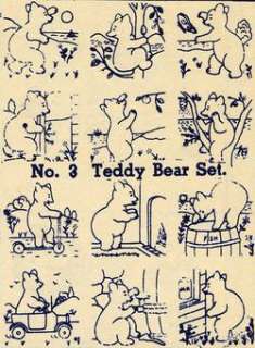 Embroidery Transfers Teddy Bear Quilt Depression 1930s  