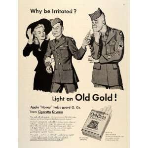  Ad Old Gold Tobacco Cigarette Apple Honey Military   Original Print Ad