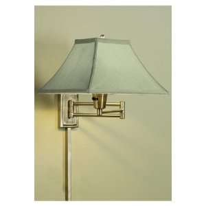  Manhattan Swing Arm Lamp Sage Antique Brass: Home 