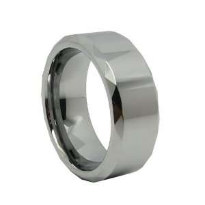  8mm Cutting Edges Comfort Fit Tungsten Carbide Ring Mens 