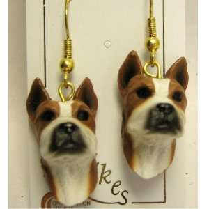 Boxer   Dog Figurine Jewelry   Earrings