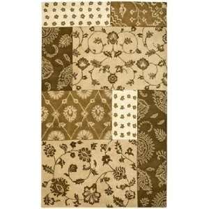    Natural Wool Collection Bloom Box 8 Round Area Rug