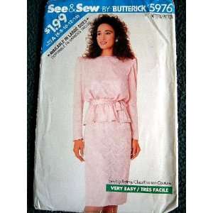 MISSES TOP AND SKIRT SIZES 6 8 10 12 14 SEE & SEW BY BUTTERICK 5976 