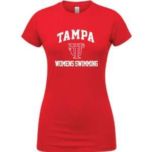  Tampa Spartans Red Womens Womens Swimming Arch T Shirt 
