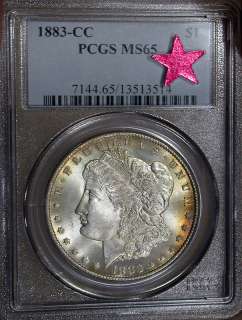 1883 cc PCGS MS65 Gem Frosty Morgan Dollar N/R  