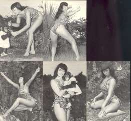 BETTIE PAGE IN JUNGLE LAND SET 1B TO 5B QUEEN OF CURVES  