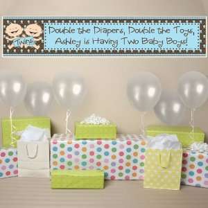  Twin Modern Baby Boys Caucasian   Personalized Baby Shower 