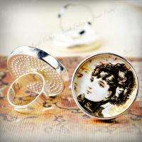 Ring Mountings Cabochon Settings Heart Love Antique silver wholesale 
