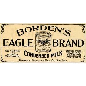  1900 Ad Bordens Eagle Brand Condensed Milk Baby Mother 