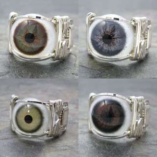 Glass Eye Silver Rings