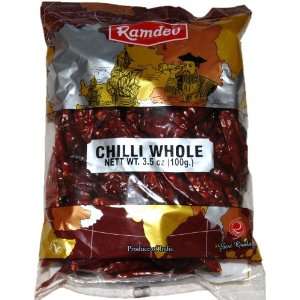 Ramdev Red Chilli Whole 3.5 Oz Grocery & Gourmet Food
