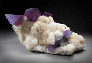 Purple Fluorite & Galena on Quartz, Bingham, New Mexico  