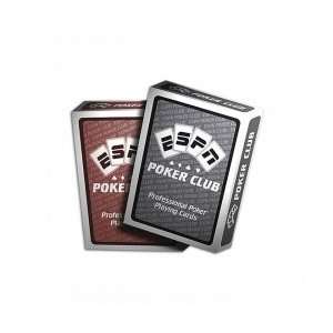  ESPN® Poker Club 100% Plastic Red Playing Cards   1 Deck 