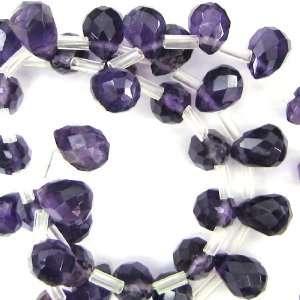  6x8mm faceted amethyst teardrop beads 16 strand