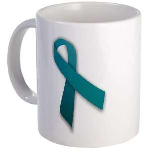  Teal Ribbon Breast cancer Mug by CafePress: Kitchen 