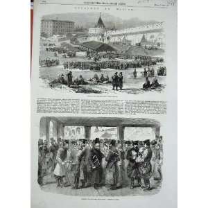    1856 Moscow Market Sevants Kitai Gorod Shed People